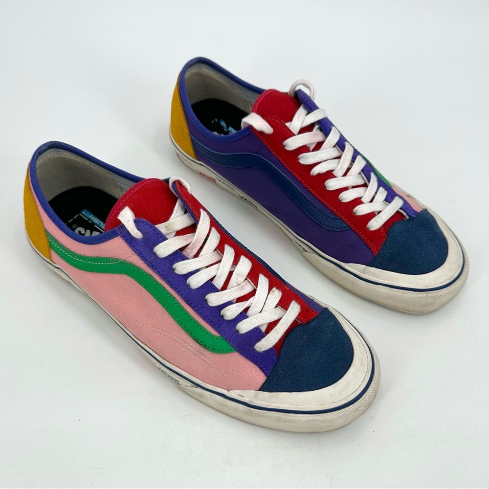 Vans Patchwork Sneakers Mens 12 Skater Shoes Colorful 721278 STAINS & WEAR